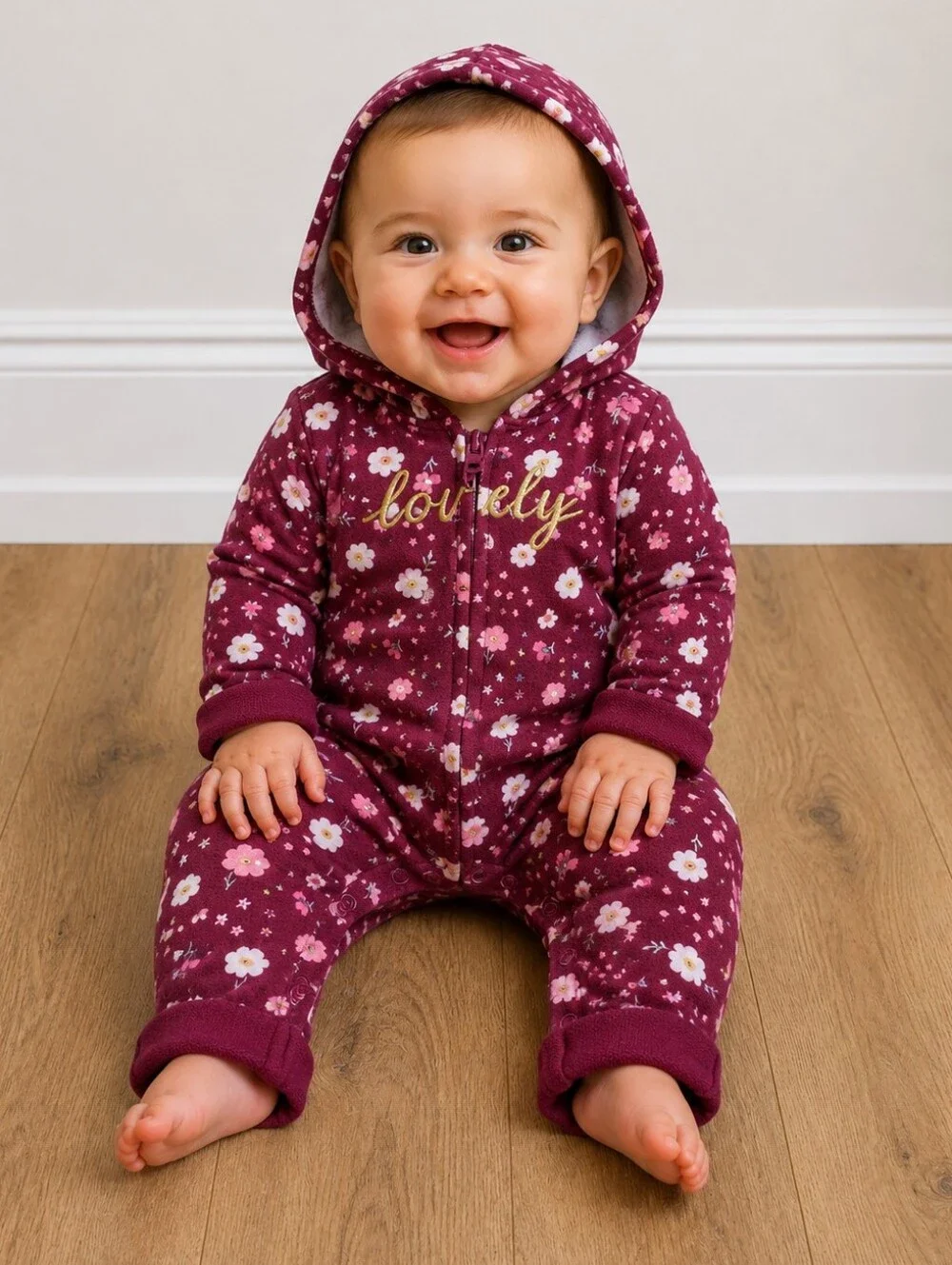 Carter's 9m Hooded Floral Romper